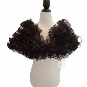 VIC0086 Black ruffle shawl